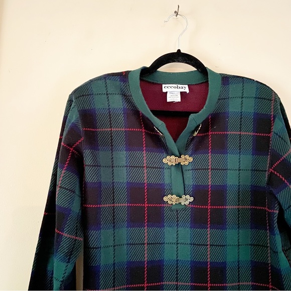 Eccobay• vintage classic flannel checkered shirt sweater size medium - Picture 6 of 6